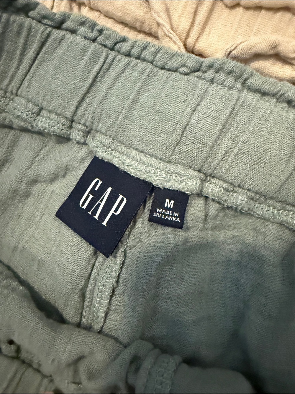 GAP 100% Cotton Gauze Drawstring Shorts - Sage, Khaki, Rust, Black - Picture 2 of 3
